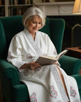 Grey Blush Hand Block-Printed Robe - 100% Cotton