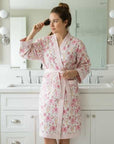 Elephant Picnic Hand Block-Printed Robe - 100% Cotton