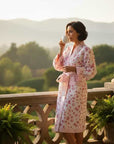 Sweet Affection Hand Block-Printed Robe - 100% Cotton