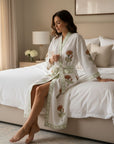 Amber Garden Hand Block-Printed Robe - 100% Cotton
