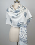 Azure Blossom Veil Throw in Signature Weave Cotton