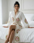 Spring Herbarium Hand Block-Printed Robe - 100% Cotton
