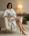 Spring Herbarium Hand Block-Printed Robe - 100% Cotton