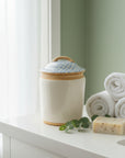 Canister, Ivory Bottom-opal top- Large