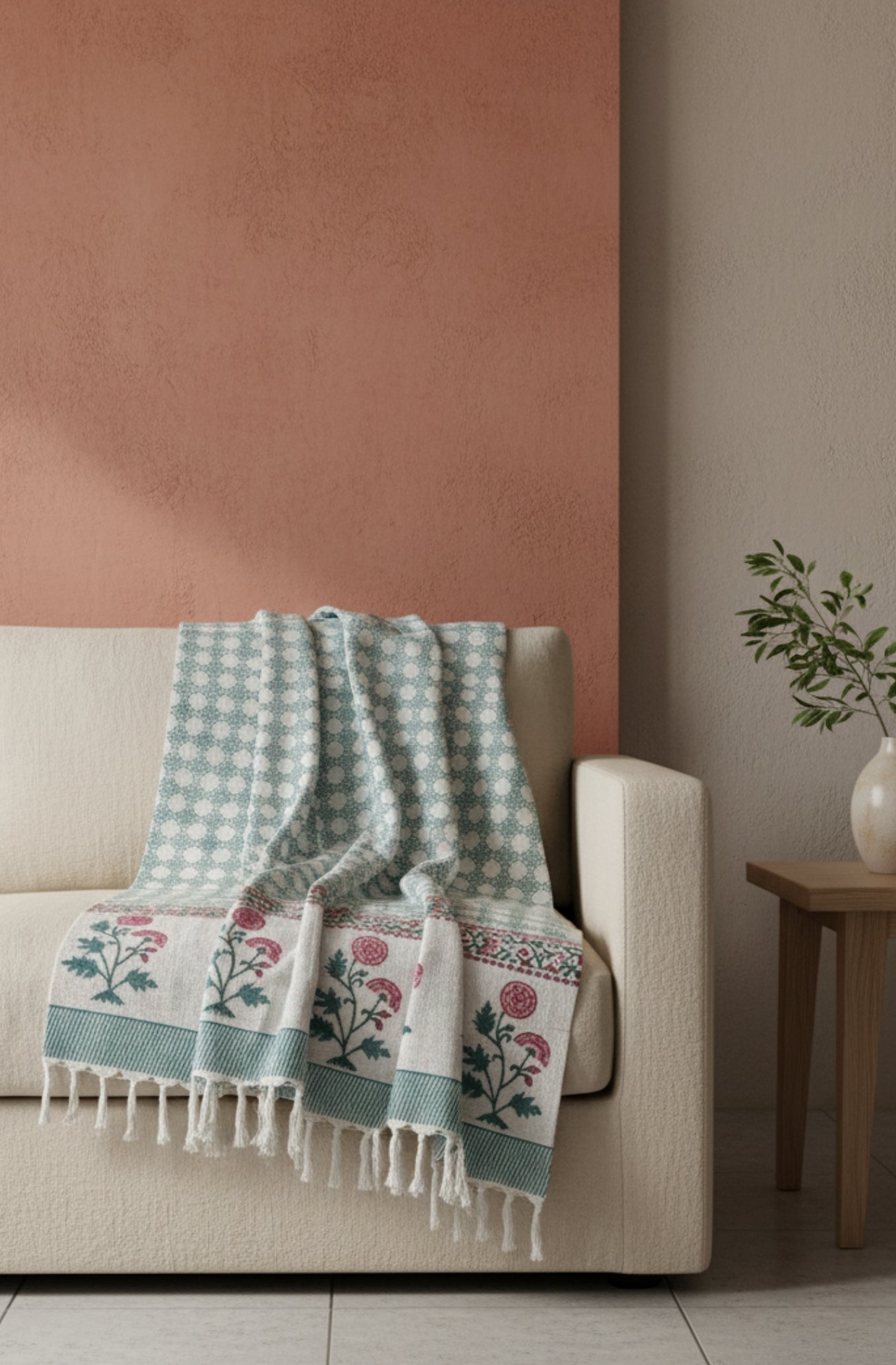 Handmade Floral Trellis Throw – 100% Cotton Throws – Ginny and Daughters