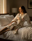 Spring Herbarium Hand Block-Printed Robe - 100% Cotton