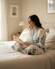 Boota Bleu Hand Block-Printed Robe - 100% Cotton