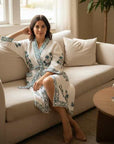 Boota Bleu Hand Block-Printed Robe - 100% Cotton