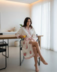 Rose Reverie Hand Block-Printed Robe - 100% Cotton