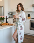Morning Bloom Hand Block-Printed Robe - 100% Cotton