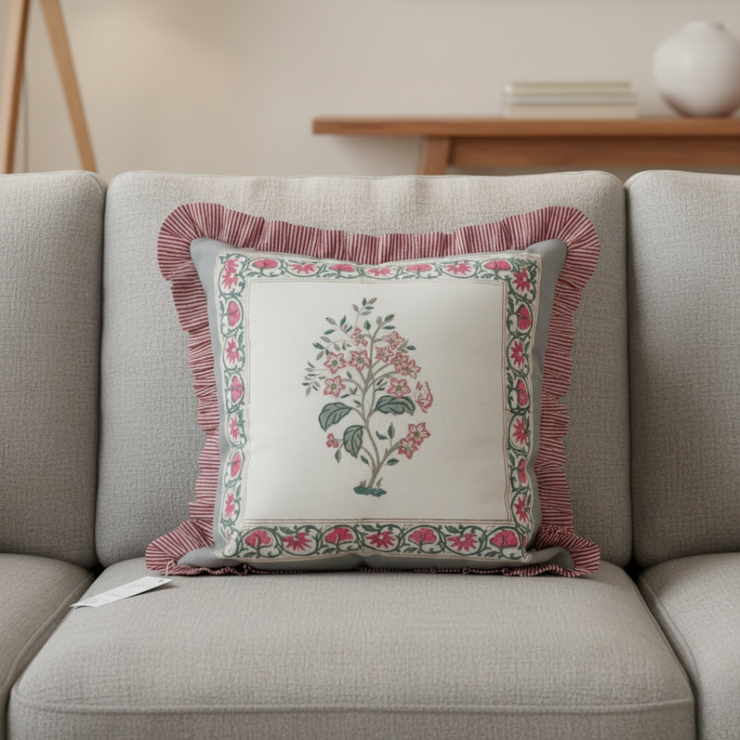 Soft Stone Floral Pillow