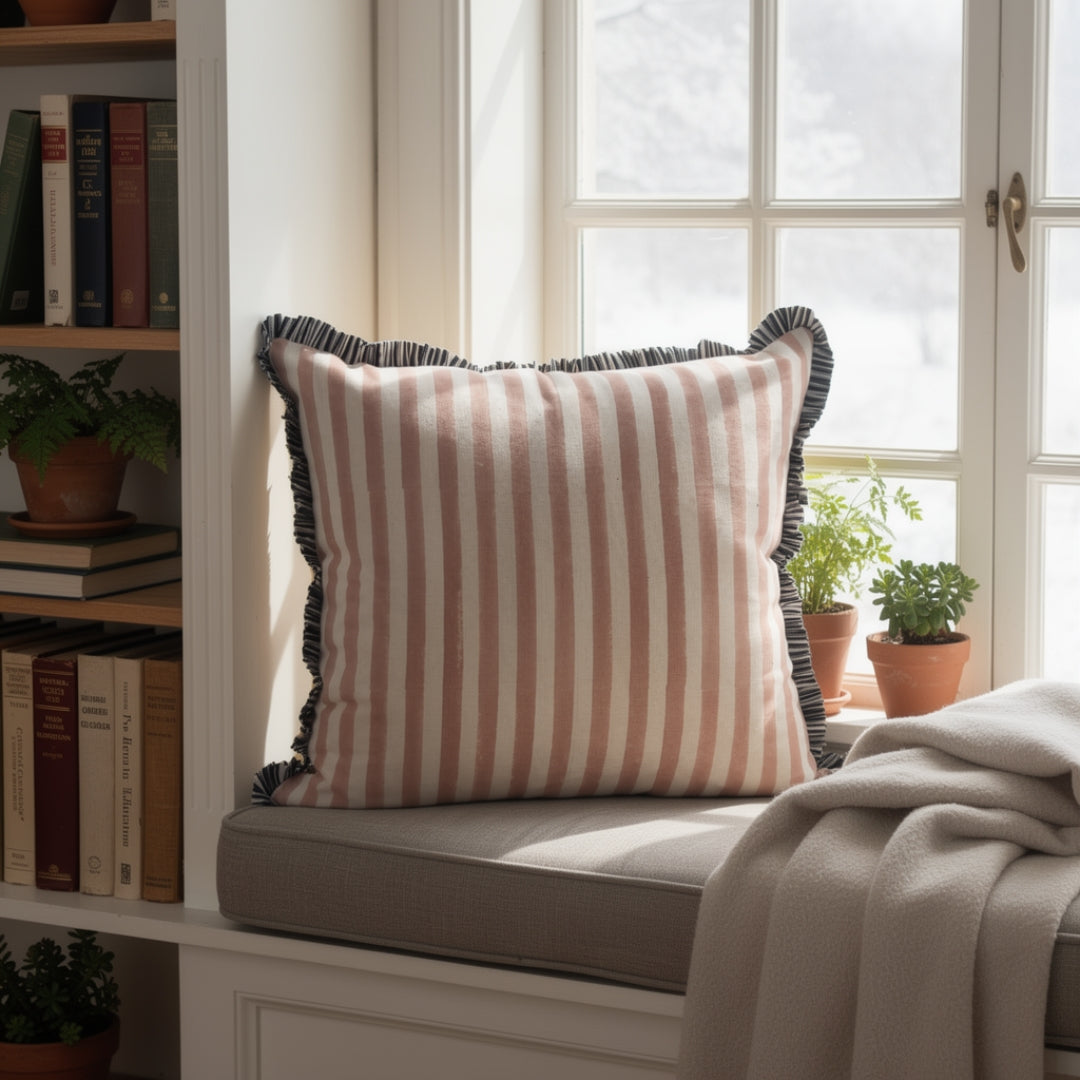 Navy Blossom Pillow