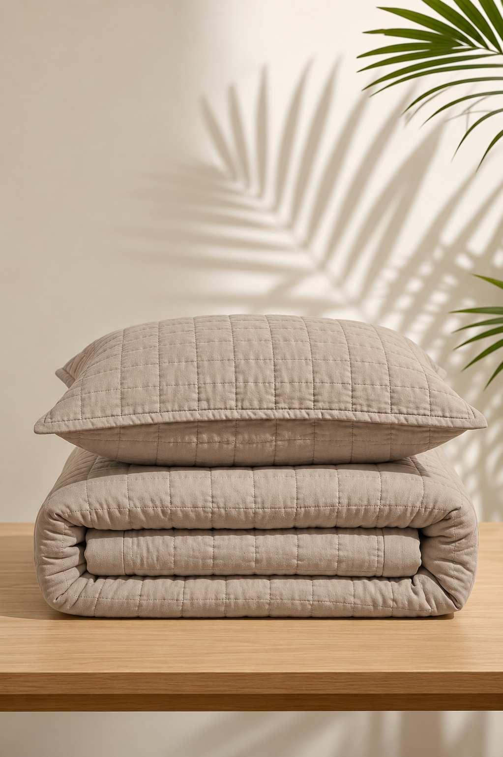 Luxe Stitch – Gray Hand Embroidered Cotton Quilt